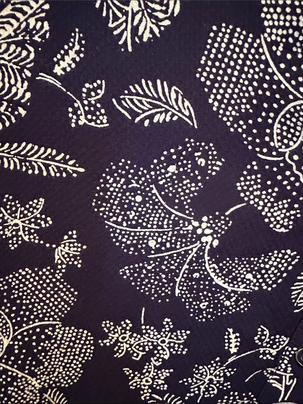 Anthropologie Navy with White Botanical Print Long Sleeve Dress Size XL - Picture 8 of 9
